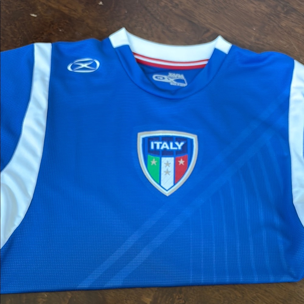 Italy Soccer Blue and White Sports Jersey